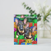 ドイツの羊飼いオープンギフトクリスマス 招待状 (スタンド正面)