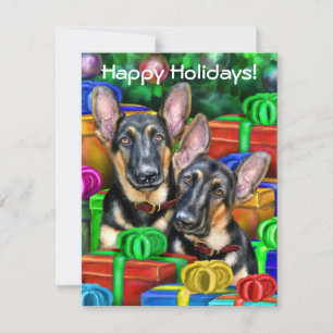 ドイツの羊飼いオープンギフトクリスマス 招待状