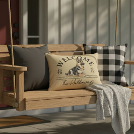 ドイツの羊飼いカスタム家族の名前ようこそ アクセントクッション