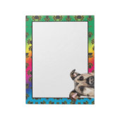 ドイツの羊飼いカラフル犬の足のパターン ノートパッド (回転)