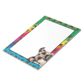 ドイツの羊飼いカラフル犬の足のパターン ノートパッド (アングル)