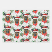 ドイツの羊飼いクリスマスウォーターカラーパイン枝 ラッピングペーパーシート (正面)