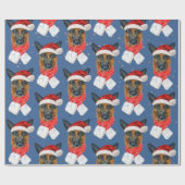 ドイツの羊飼いクリスマスウォーター色の犬品種 ラッピングペーパー (フラット)