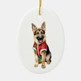 ドイツの羊飼いクリスマスオーナメント – 休日 セラミックオーナメント
