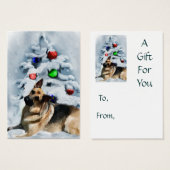 ドイツの羊飼いクリスマスギフトタグ (正面&裏面)