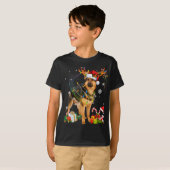 ドイツの羊飼いクリスマスドグトインデナおもしろいクリスマス Tシャツ (正面フル)