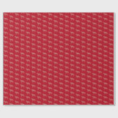 ドイツの羊飼いクリスマスドッグかわいいシルエットレッド ラッピングペーパー (フラット)