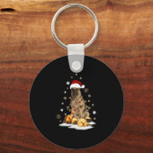 ドイツの羊飼いクリスマスドッグライト醜い キーホルダー (正面)