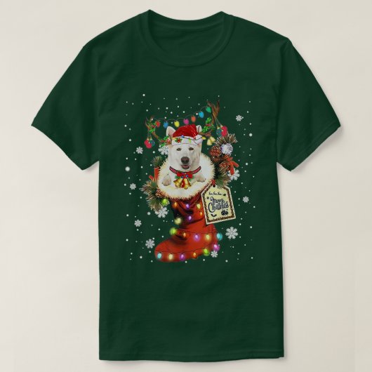 ドイツの羊飼いクリスマスブートクリスマスソックウィンターサン Tシャツ (デザイン正面)