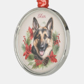 ドイツの羊飼いクリスマスペット記念犬の品種 メタルオーナメント (左)