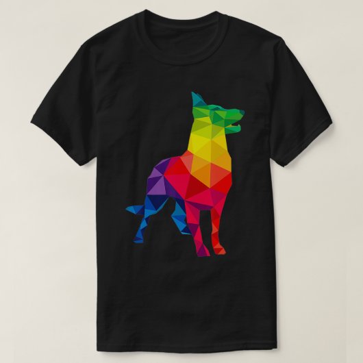 ドイツの羊飼いゲイプライドLGBT LGBTQレインボー国旗 Tシャツ (デザイン正面)