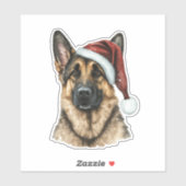 ドイツの羊飼いサンタクロース犬のクリスマス シール (シート)
