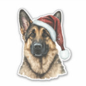ドイツの羊飼いサンタクロース犬のクリスマス シール (正面)