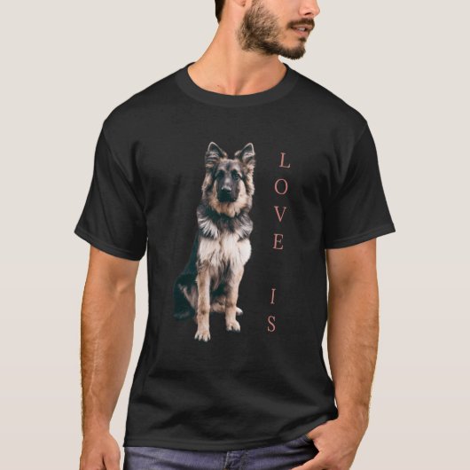 ドイツの羊飼いシャツ女性男性子供が犬の母を愛する Tシャツ (正面)