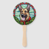 ドイツの羊飼いステンドグラスのクリスマス ハンドファン (裏面)