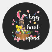 ドイツの羊飼いハッピーイースターデーカラフルイースター ラウンドシール (正面)