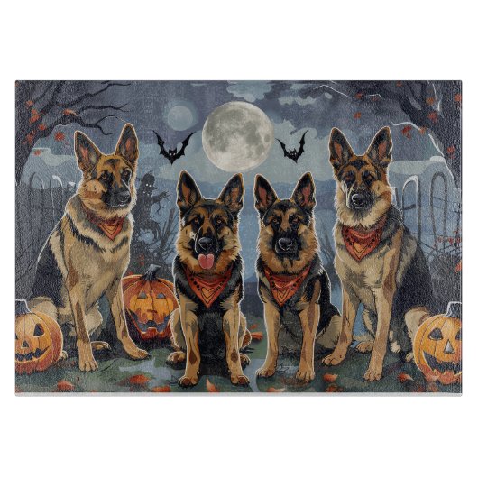 ドイツの羊飼いハロウィン不気味 カッティングボード (正面)