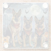 ドイツの羊飼いハロウィン不気味 ガラスコースター (裏面)