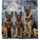 ドイツの羊飼いハロウィン不気味 シャワーカーテン (正面)