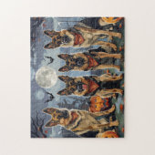 ドイツの羊飼いハロウィン不気味 ジグソーパズル (縦)