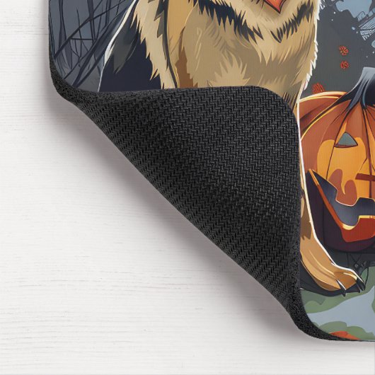 ドイツの羊飼いハロウィン不気味 マウスパッド (コーナー)