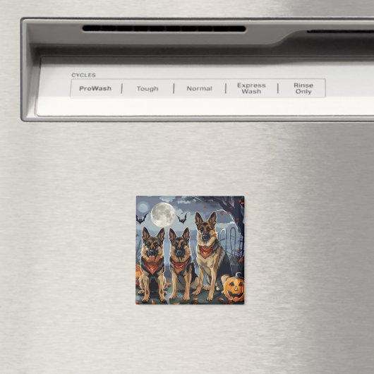 ドイツの羊飼いハロウィン不気味 マグネット (インサイチュ (食洗機))