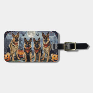 ドイツの羊飼いハロウィン不気味 ラゲッジタグ