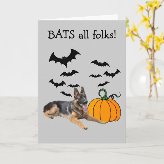 ドイツの羊飼いハロウィーンのグリーティングカード カード (黄色い花)