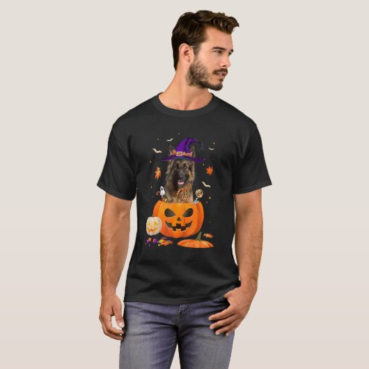 ドイツの羊飼いハロウィーンの衣装ハロウィーン犬L Tシャツ (正面フル)