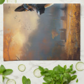 ドイツの羊飼いハロウィーン怖い キッチンタオル (折り畳み)