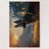 ドイツの羊飼いハロウィーン怖い ジグソーパズル (縦)