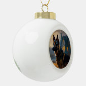 ドイツの羊飼いハロウィーン怖い セラミックボールオーナメント (左)