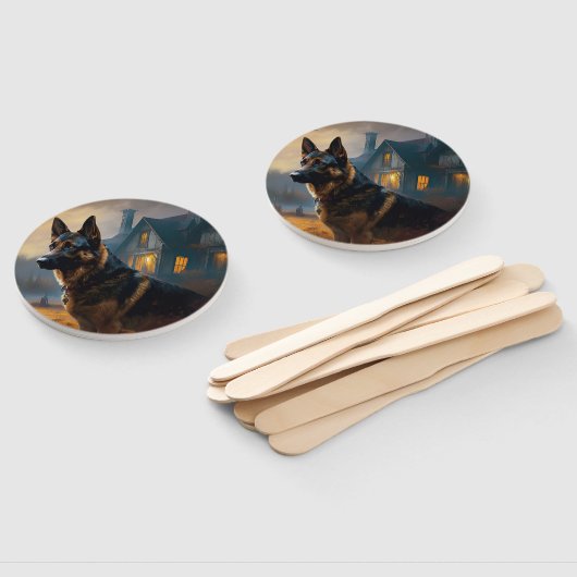 ドイツの羊飼いハロウィーン怖い ハンドファン (組立なし)