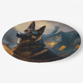 ドイツの羊飼いハロウィーン怖い ペーパープレート (アングル)