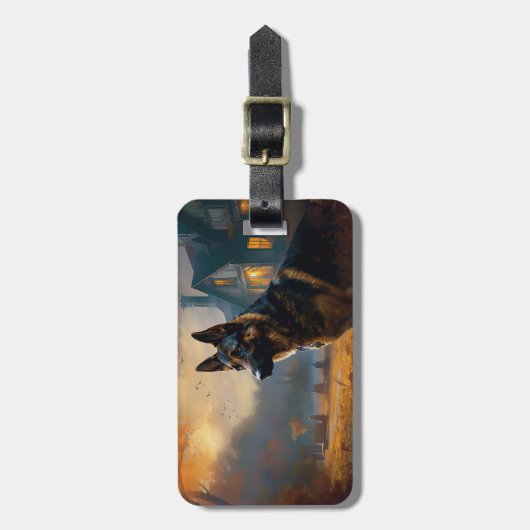 ドイツの羊飼いハロウィーン怖い ラゲッジタグ (正面縦)