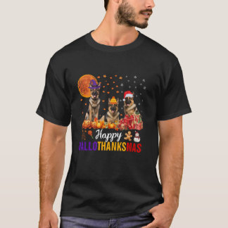 ドイツの羊飼いハロサンクスハローウィーンサンクスギフ Tシャツ