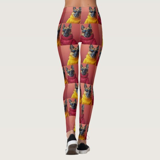 ドイツの羊飼いハートバラバレンタインデー レギンス (裏面)