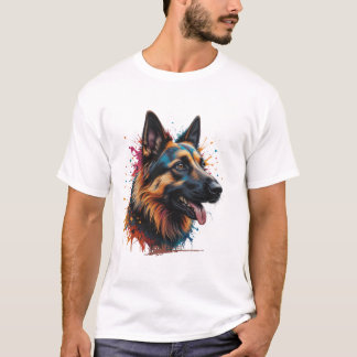 ドイツの羊飼いバナードッグ恋人Tシャツ Tシャツ