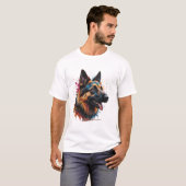 ドイツの羊飼いバナードッグ恋人Tシャツ Tシャツ (正面フル)