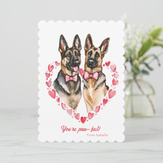 ドイツの羊飼いバレンタインデーあなたはかわいい シーズンカード (スタンド正面)