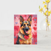 ドイツの羊飼いバレンタインデー カード (黄色い花)