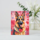 ドイツの羊飼いバレンタインデー ポストカード (スタンド正面)