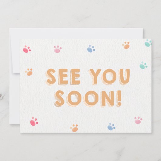 ドイツの羊飼いパウィティの子犬誕生日ピンクの写真 招待状 (裏面)