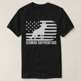 ドイツの羊飼いパパ米国国旗、愛国犬の父 Tシャツ