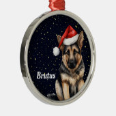 ドイツの羊飼いパーソナライズされたのクリスマス飾り メタルオーナメント (右)