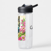 ドイツの羊飼いピンクの花Ai Art ウォーターボトル (左面)