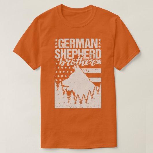 ドイツの羊飼いブラザーアメリカ国旗 Tシャツ (デザイン正面)