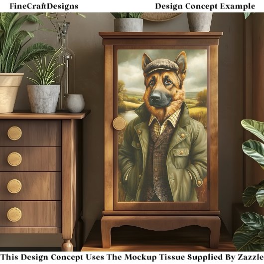 ドイツの羊飼いポートレート、風景CH1デコページ 薄葉紙