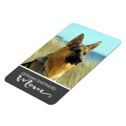 ドイツの羊飼いママが犬の写真を挿入 マグネット (左側)