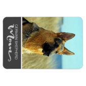 ドイツの羊飼いママが犬の写真を挿入 マグネット (横)